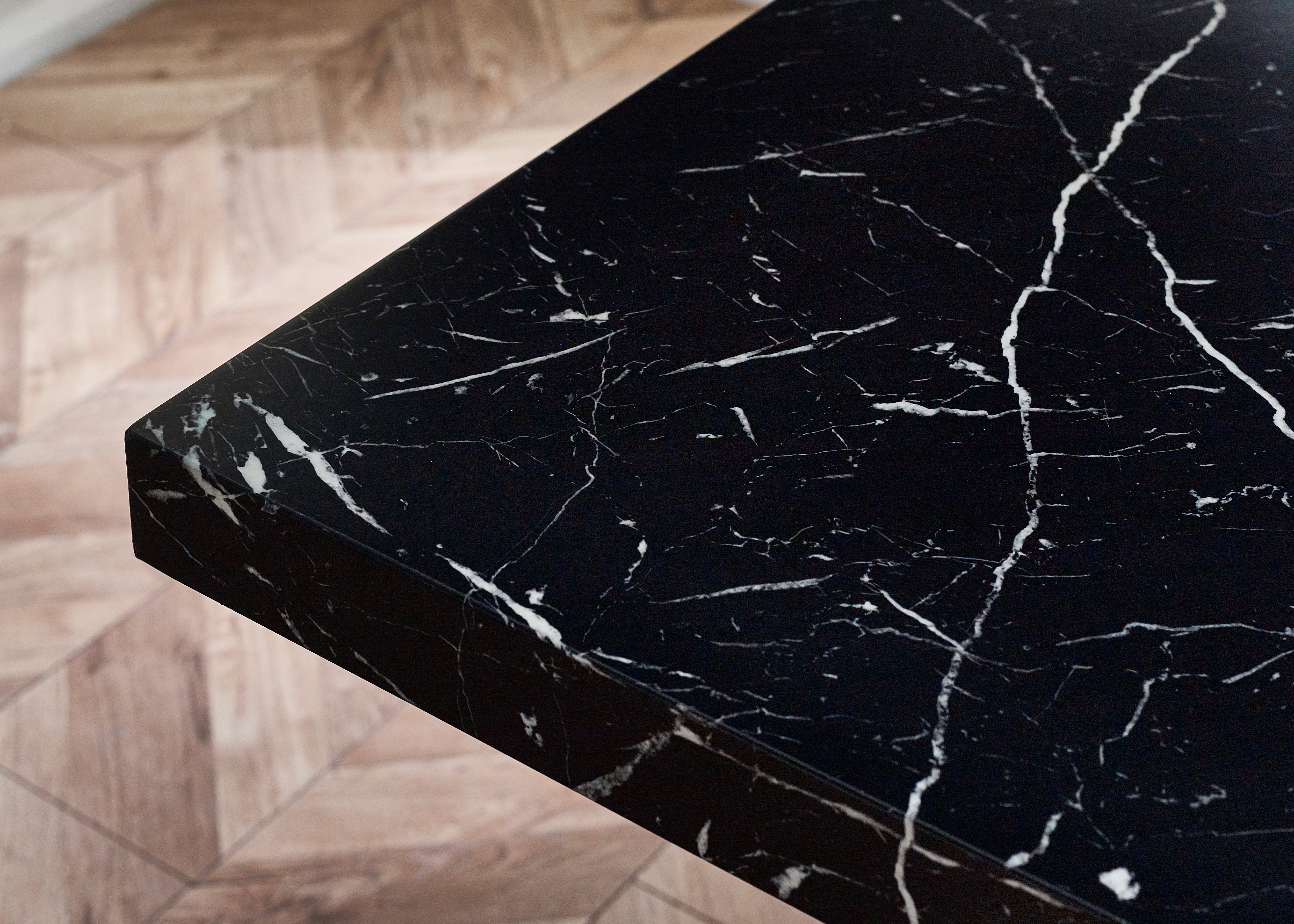 Kiso Black Marble Effect Rectangle Dining Table | 6-8 Seater